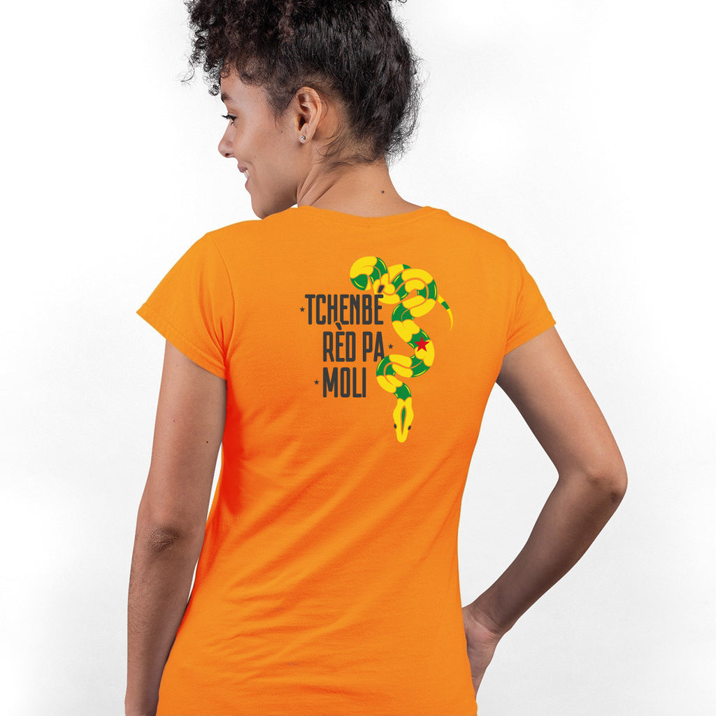 bat wey - T-shirt Femme - Illustration Tchenbe red boa - Guyane - Orange - Model