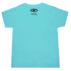 T-shirt bat wey Enfant  - Dos - Turquoise