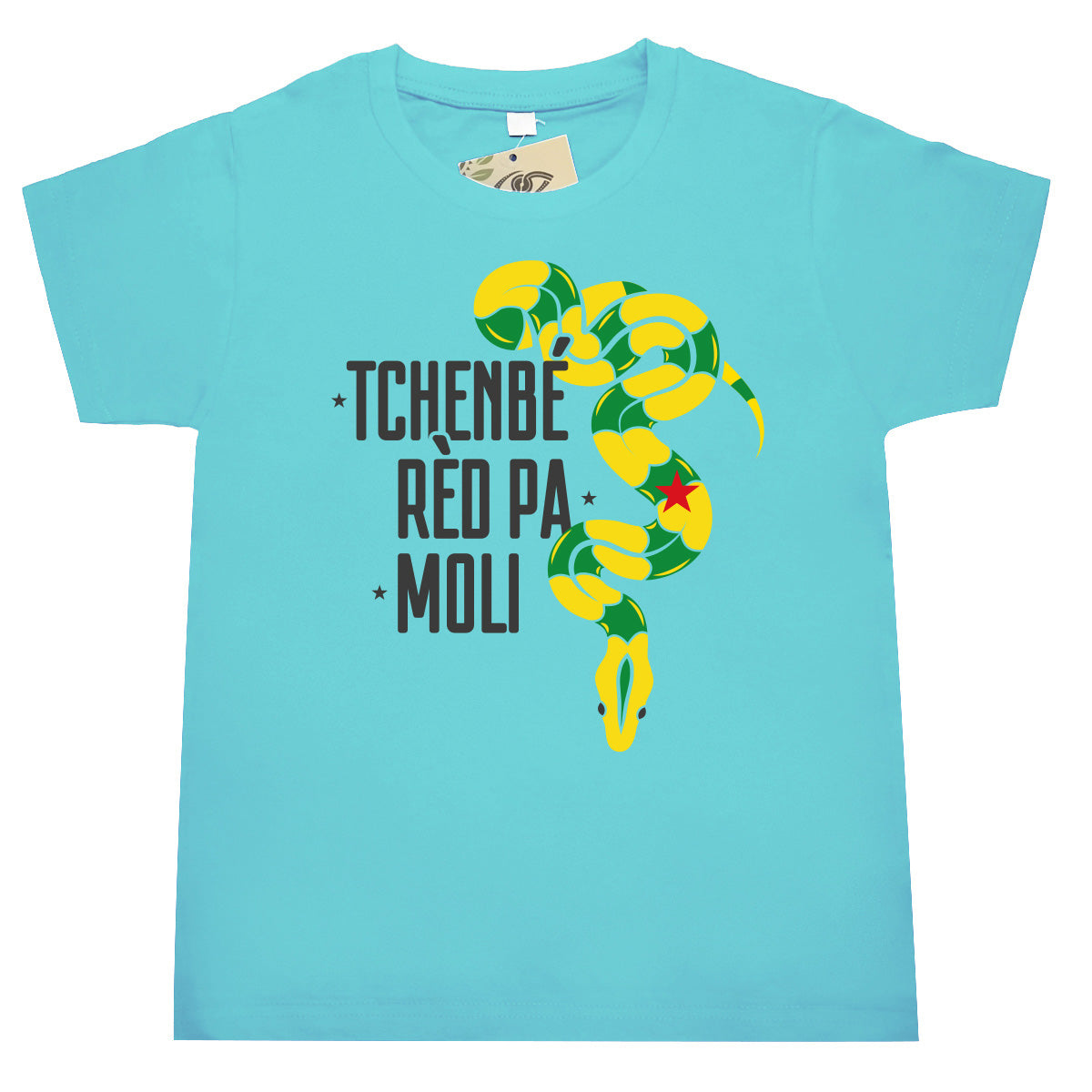 bat wey - T-shirt enfant - Tchenbe red boa - Guyane - Turquoise
