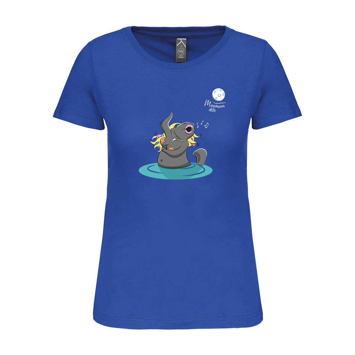 bat wey  - T-shirt femme illustration Manman dilo - Guyane - Bleu roi