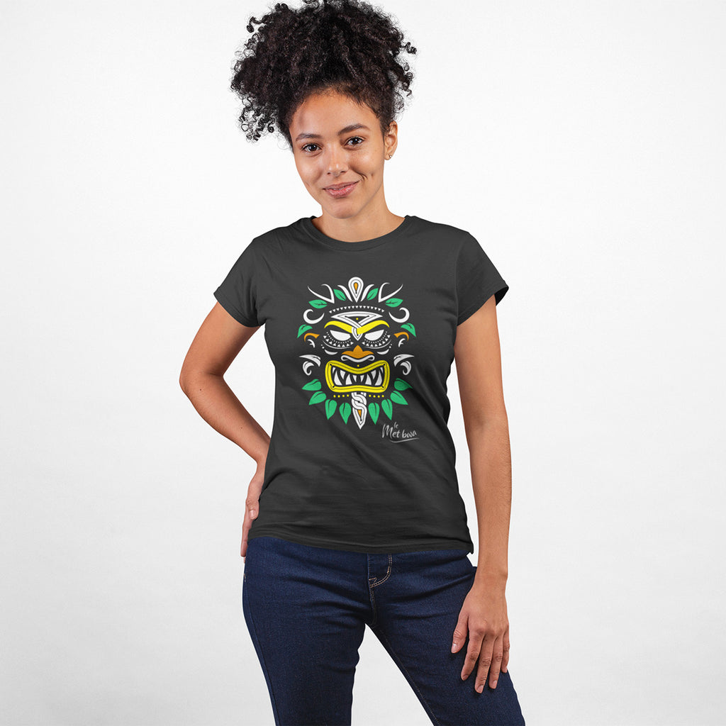 T-shirt Femme illustration Mèt bwa - Guyane  - Gris fonce - Model