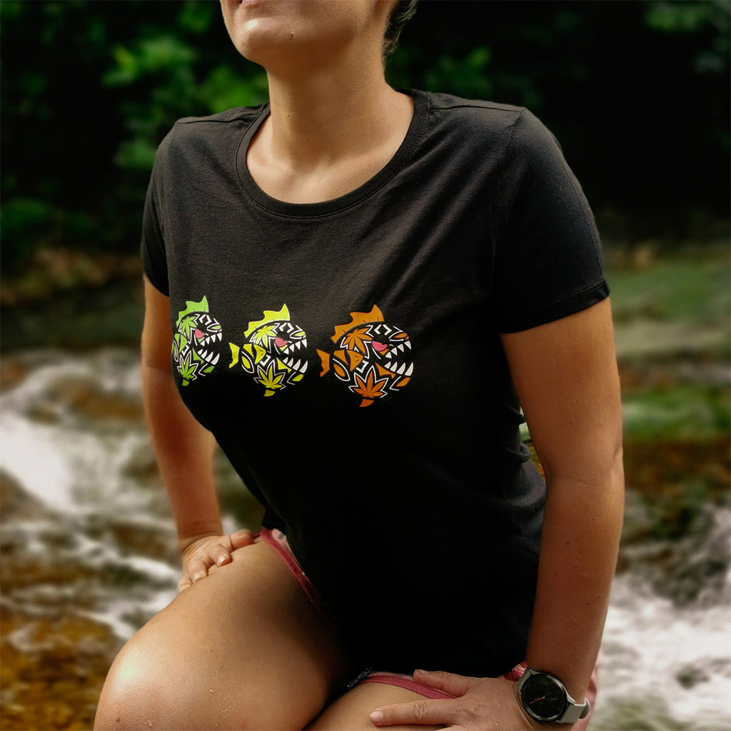T-shirt Femme - Piranhas - Guyane - Noir - Model