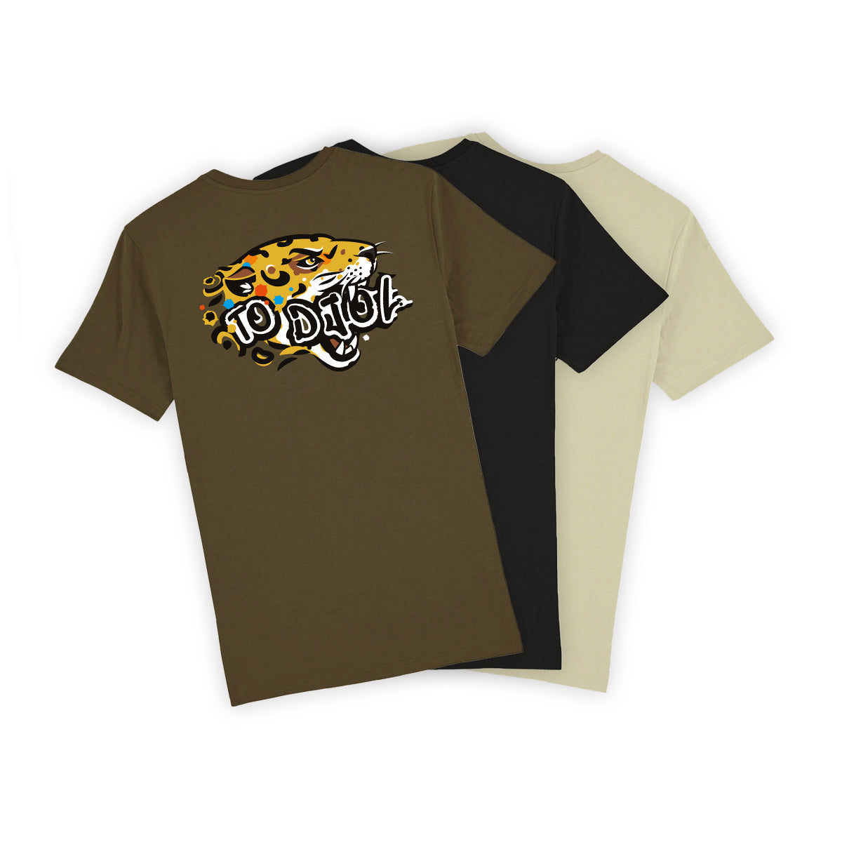 bat wey - T-shirt Homme To djol Jaguar - Guyane - 3 coloris Kaki - Noir - Sable