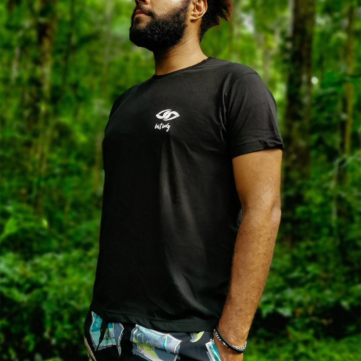 T-shirt Homme logo bat wey - Guyane - Noir - Face - Model