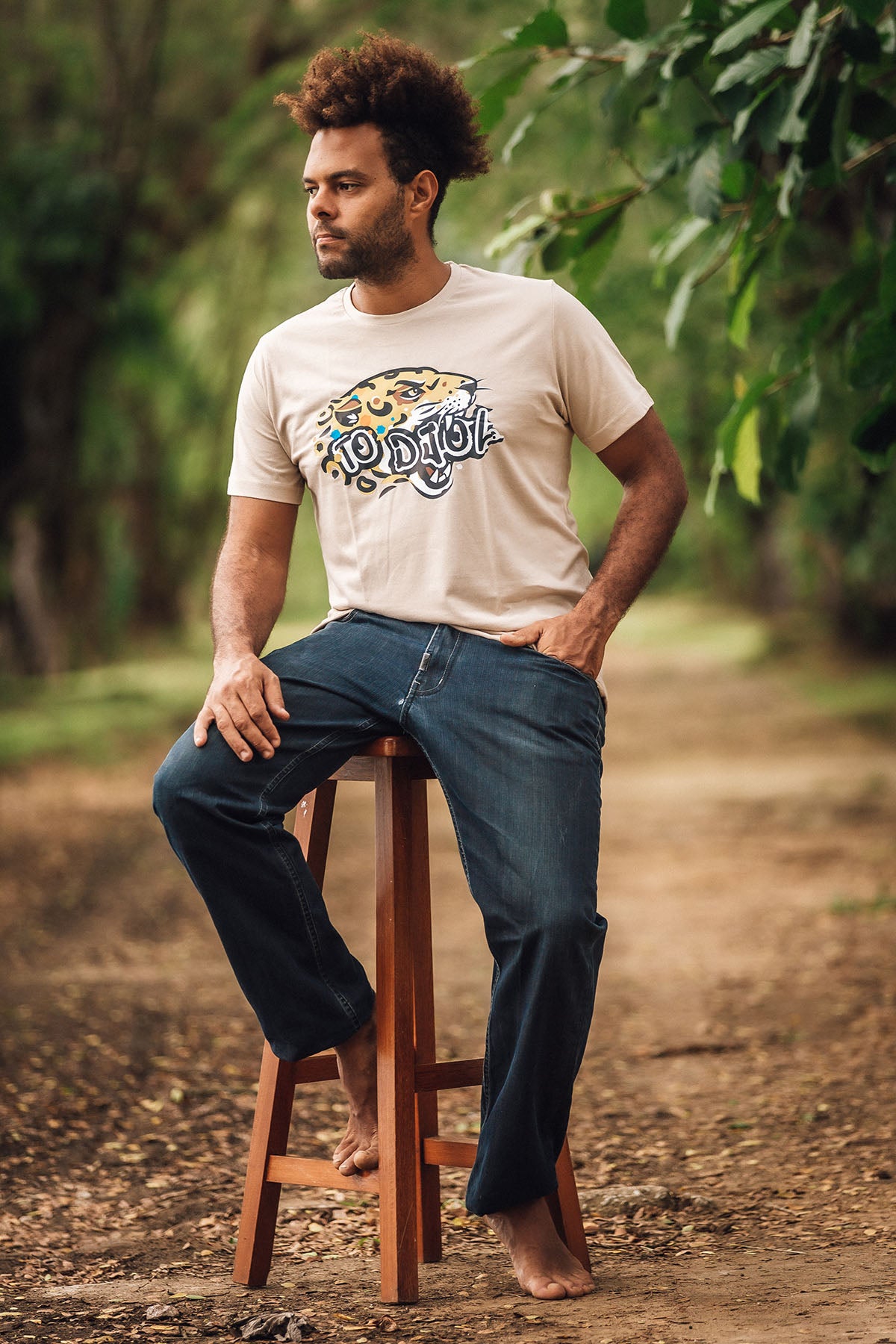 bat wey - T-shirt Homme To djol Jaguar - Guyane - Sable - Model
