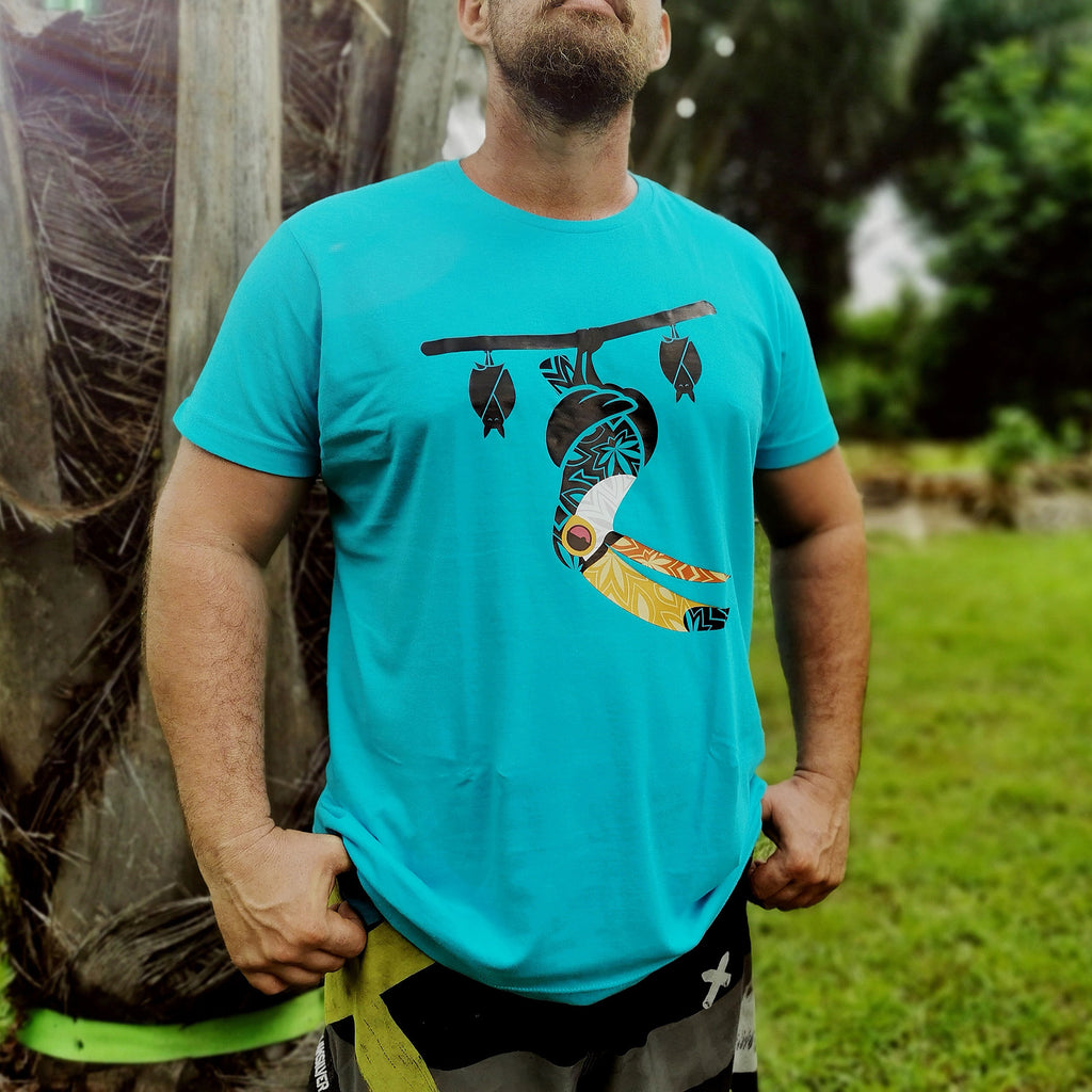 bat wey - T-shirt Homme Toucan soussouri - Guyane - Turquoise - Model
